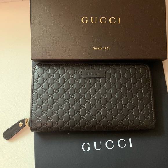 NEW Wallet Gucci Brown GG Micro Leather - Picture 2 of 7